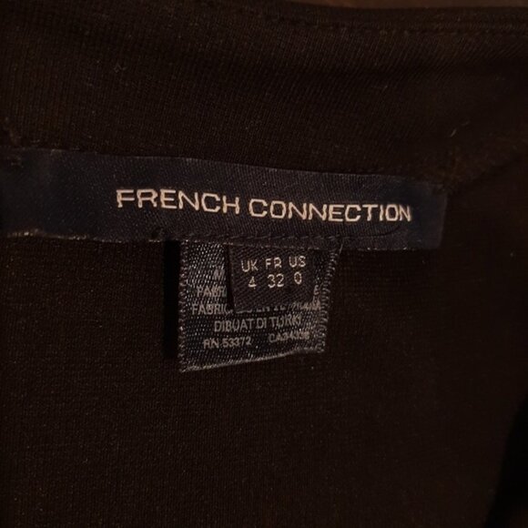 French Connection Bodycon Dress Color Block Cap Sleeve Vneck Fitted Size 0 - Picture 14 of 15